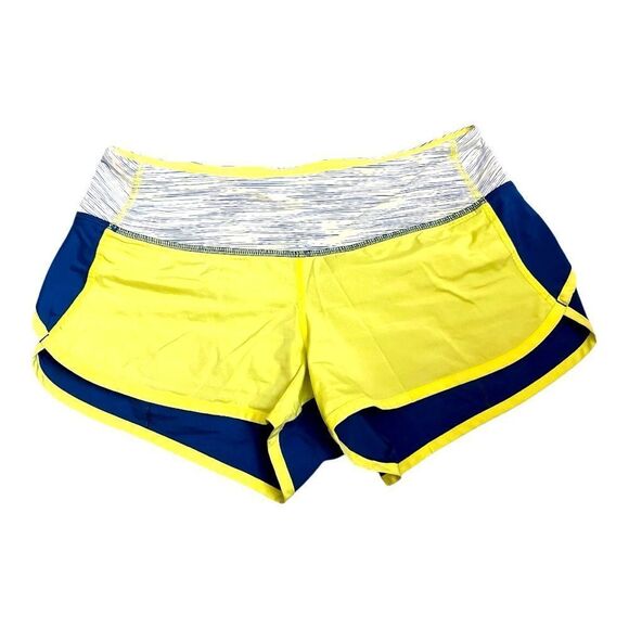 Lululemon Speed Short Neon Yellow and Blue Athletic Shorts - Picture 1 of 8